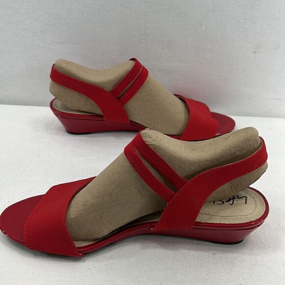 Life Stride Yolo Sandals- Red Fabric- Size 8 M- NIB - Picture 4 of 7